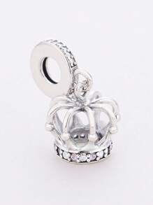 1 件时尚银色电镀水钻皇冠吊坠，母亲节礼物 - 銀色 - 查看 4