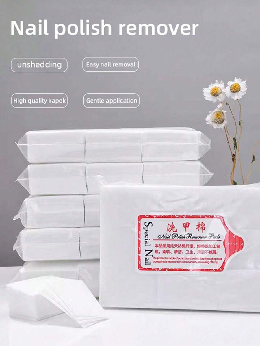 100pcs/600pcs/1000pcs Gel Nail Polish Remover Pads,White/Pink/Green Gel Polish Cleaner Manicure Nail Remover Pads,Lint-Free Wipes Cleaner Paper Pad Nail Glue Wipes For Women Girls Multifunctional Cleaning Pads Nails Nails Supplies Nail Stuff - White - View 1