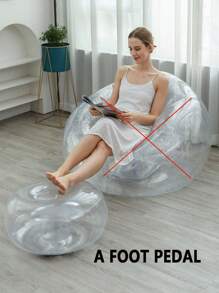 1pc Inflatable Sequin Sofa, Inflatable Camping Chair, Inflatable Slouchy Sofa, Inflatable Chair, Foldable Portable Inflatable Chair, Suitable For Living Room, Bedroom, Reading Room, Bedroom, Balcony, Outdoor Camping, Easy To Store And Carry, Leisure And Entertainment, Dormitory, Backrest Chair - Multicolor - View 10