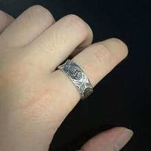 Anillo con diseño de runas vikingas al estilo retro, anillo casual personalizado para hombres