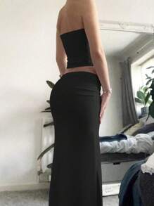 2-delige outfit voor vrouwen, stijlvolle, jonge, sexy, schattige afstudeerjurk, crèmegeel, afstudeerseizoen