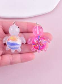 5pcs Fashion Big Size Ocean Turtle Resin Pendant For Women DIY Keychain Jewelry Making
