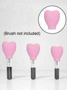 3pcs/Set Heart-Shaped Silicone Makeup Brush Protectors, Anti-Dust Storage & Protection Case, Brush Guards To Prevent Frizz,Makeup Brush Dust Protective Cover, Suitable For Travel, Vacation,Makeup Table, Dormitory,Ideal For Women, Daughters, Sisters, Teachers