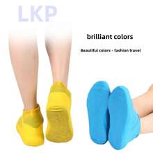 زوج من الأحذية المطاطية المضادة للانزلاق والقابلة لإعادة الاستخدام المقاومة للمياه، بوت المطر للخارج للتنزه والدراجة والأيام الممطرة، حاميات قدم مرنة مضادة للانزلاق - متعدد الألوان - مشاهدة 8