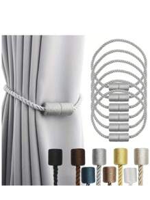 2 Pieces Retro Style Magnetic Curtain Tie-Plastic Elegant Rope Tie-Strong Magnetic Curtain Clip, Suitable For Living Room, Bedroom, Home And Office.