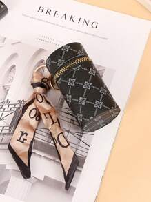 Car Key Bag Uniform Car Key Storage Bag Creative Keychain Blingbling Car Key Protector Secure Zipper Closure Protector Stylish Waist Pocket Car Key Protector Unisex For Women Mini Wallet,1pc Black & Gold PU Leather Car Key Case - Multicolor - View 86