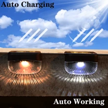 2 件太阳能楼梯甲板栏杆灯、泳池灯、2 个 LED 楼梯灯、户外防水 LED、3.15 * 1.57 * 1.77 英寸、黑色、暖白、白色、彩色、路径、灯、适用于露台、楼梯、花园小径、台阶和栏杆 - 黑色 - 查看 6