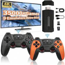 Wireless Retro Game Console 128G, Built-In 40+ Emulators, 35000+ Games, 4K HD Output With 2.4GHz Wireless Controller, Plug And Retro Play Video Games - 黑色 - 查看 1