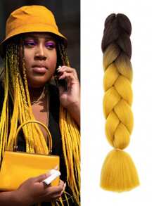 Colorful Braided Wigs Synthetic Crochet Braids 24 Inch 100g/Pc Ombre Giant Multicolor Braided Hair Extensions Dreadlocks Suitable For Box Braids (Rainbow Color) Ombre Multicolor - Multicolor - View 20
