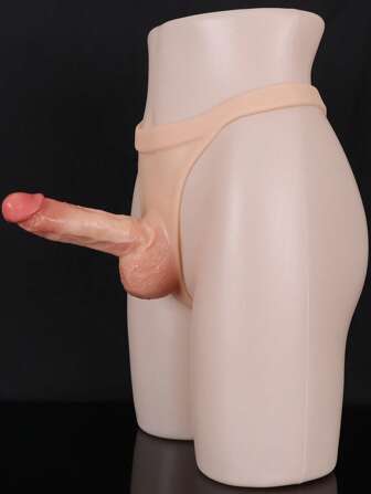 1pc Silicone Dildo Wearable Harness Strap On Sex Toy Giant Dildo Panties With Realistic Penis, Skin Color G Spot Stimulator And Vagina Massager Lesbian Sex Toy And Female Masturbator For Women, Solid Dildo And Hollow Dildo For Women Men, Thong Design Is Very Easy To Use And Put On