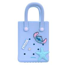 Miniso 史迪奇系列迷你沙滩包 EVA 手提包，时尚手提包彩色卡通装饰手提包，女包，非常适合旅行、度假和节日，沙滩用品和夏季必需品，最适合海滩氛围的女士包 - 藍色 - 查看 7