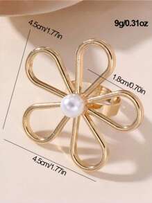 1SET 戒指套装夏季海洋风格，度假风格，花朵戒指立体五瓣花可调节戒指女士叠戴戒指甜美婚礼周年舞会珠宝礼物派对礼物 - 金色 - 查看 8