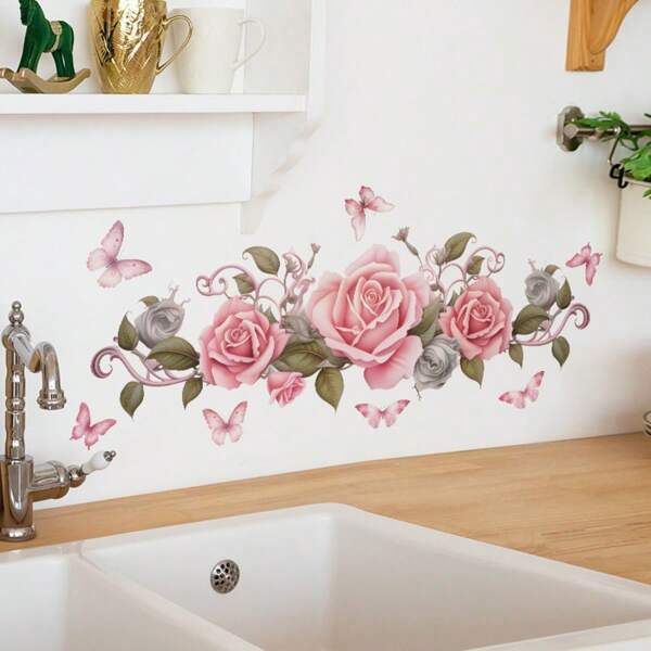 Autocollant mural de fée rose, pour la chambre à coucher, le salon, l'entrée, la décoration de la maison, un autocollant mural adhésif, 29 cm x 85 cm. Cadeaux, décoration de chambre pour anniversaire, remise de diplôme, décoration murale, salle de bain, chambre à coucher, décoration de pièce, décoration de salon, décoration de maison, art mural de salon, papier peint autocollant personnalisé