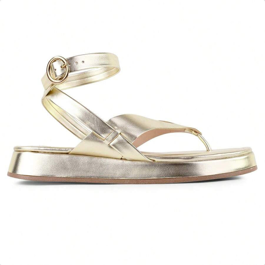 B2 Online 100% ORIGINAL Women's Via Uno Flatform Papete Sandal With INVOICE And WARRANTY - DOURADO - View 1