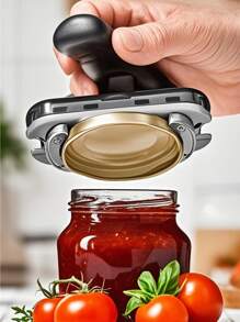 1个多功能不锈钢手动开罐器和开瓶器，边缘光滑，符合人体工程学设计 - 可调节，易握，多用途厨房工具 - 方便的手动开罐器 - 适合聚会和日常使用，厨房用品，厨房用具，厨房工具