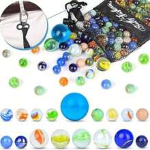 Marbles Game Bag With 80 Pieces Colored Marbles - Multicolor - View 1