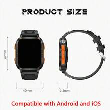 SENBONO Reloj inteligente para hombre SENBONO con llamada inalámbrica (hacer/responder llamadas), resistente al agua para deportes al aire libre, con linterna LED, monitor de frecuencia cardíaca, rastreador de fitness, control de cámara, control de música, modos deportivos múltiples, compatible con Android e iOS