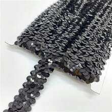 1 szt. 2 jardy 20 mm Elastyczna wstążka z cekinami Koronkowa lamówka Cekinowa tkanina do szycia na ubrania do sukienek Nakrycia głowy Ślubne akcesoria DIY