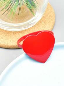 2 件情人节金属心形餐巾环，红色心形餐巾架，适用于餐厅餐桌装饰