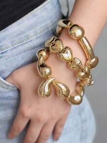 1 pièce Bracelet élastique avec perles en forme de larme, convient pour le port lors des vacances et des fêtes