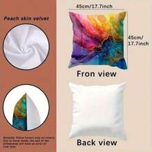 4pcs Colorful Watercolor Marble Patterned Pillow Covers, Modern Polyester Soft Cushion Covers, Suitable For Holiday, Festival And All Season Decor, Sofa, Bedroom, Bed, Living Room, Home Decoration