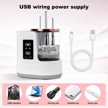 3-In-1 Electric Makeup Brush Cleaner & Dryer: Fast, Hands-Free Cleaning + Drying For All Brush Sizes With USB Portability - White - View 4