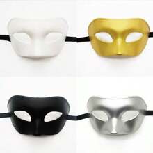 1pc Solid Color Party PVC(Polyvinyl Chloride) Half Face Halloween Masquerade Mask