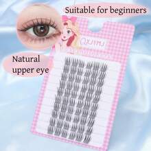 卡通风格假睫毛，洋娃娃般逼真，轻盈透气，欧美风，自然浓密，上镜效果极佳，轻松打造优雅妆容：可重复使用的韩日假睫毛，适合全天佩戴 - 自然3D蓬松感，10排C型卷翘，从办公室到派对，百搭舒适，是旅行、派对、情人节的理想之选。睫毛簇，单根假睫毛，假睫毛，假睫毛 - C - 查看 2