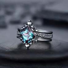3 pièces/Lot Bague de couple en alliage avec design géométrique carré et strass, porté de manière polyvalente pour la vie quotidienne, les fêtes et les cadeaux de festivals