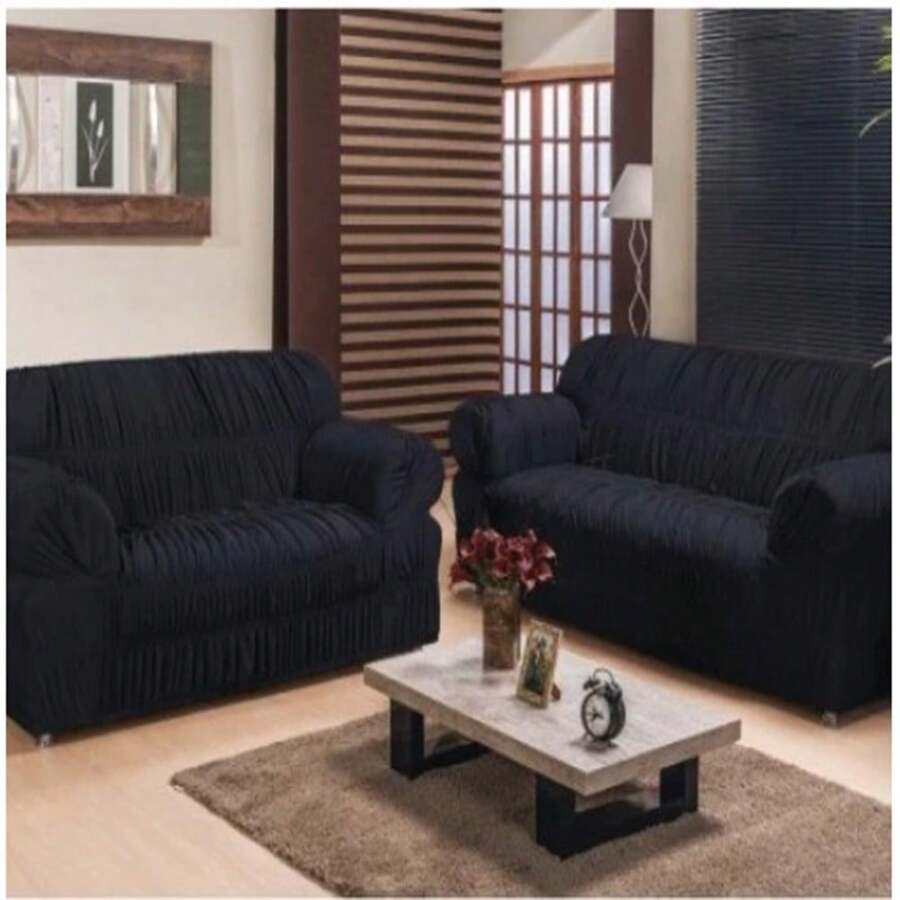 3 And 2-Seater Sofa Cover Kit With 21 Gel Mesh Elastics - 藏蓝色 - 查看 1
