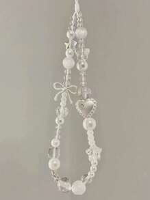 1个亚克力蝴蝶结手机挂绳，CCD相机吊坠，仙女钥匙扣，电子配件，手机装饰礼物，送给母亲、家人、朋友，生日、节日礼物 - 彩色 - 查看 1