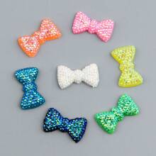 20 piezas de 1,2 x 2,1 cm Arcos de resina color AB con respaldo plano para pendientes, accesorios de joyería, envoltura de regalos, tocados, accesorios de ropa, scrapbooking, manualidades de joyería y decoración