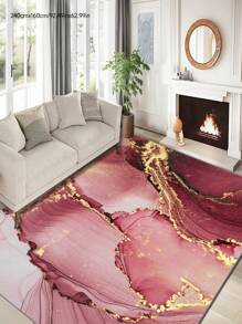 1 pieza de alfombra con patrón de mármol, apta para sala de estar, dormitorio, lavandería, entrada, patio, sala de juegos, hamaca, alfombra decorativa para el hogar