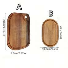 1pc Acacia Wood Outdoor Cutting Board, Portable Camping Chopping Board, Small Kitchen Cutting Board With Hanging Hole And Juice Trough, Can Cut Meat, Vegetables, Fruits, Bread, Perfect Kitchen Tool For Outdoor & Camping