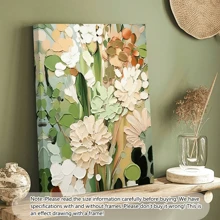 1 szt. Nowoczesny Boho Współczesny Abstrakcyjny Kwiatowy Płótno Ścienne Sztuka, Kwiatowy Obraz Olejny, Zielony Botaniczny Dekor Ścienny Do Salonu, Z Ramą Lub Bez, Wystrój Apartamentu W Akademiku, Prezenty Do Dekoracji Ścian W Hotelu, Domu, Salonie, Sypialni, Łazience I Biurze
