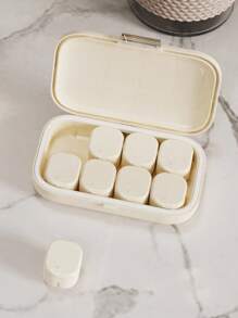 1pc 7 Days Portable Pill Box Weekly Pill Box Travel Medicine Storage Pill Case Drug Container Tablet Dispenser Plastic Independent Lattice