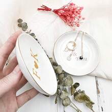 Personalized Ring Dish,Customized Name Ring Dish,Custom Jewelry Dish,Wedding Rign Holder,Engagement Gift For Her,Wedding Gift,Bridal Shower Gifts - Love Heart White - View 5