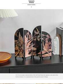 Chinese Style Desktop Partition Screen, Chinese Classical Lacquerware Art Crafts, Decorative Double-Sided Tabletop Screen For Study Room, Birthday Gift