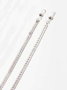 1 pieza Cadena de gafas de metal con forma de hoja, sencilla y personalizada para mujeres, cadena versátil de silicona antideslizante para gafas, decoración para gafas de sol, correa antióxido de gafas, cordón para gafas de sol antideslizante para niñas y mujeres