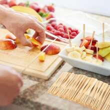 100/200/300/500 件 3.5 英寸迷你竹制开胃菜叉，一次性开胃菜叉，适用于水果、小吃、小点心，非常适合聚会 - 彩色 - 查看 5