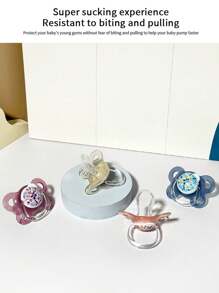 3pcs Baby Pacifiers, Silicone Nipple Teethers, Assorted Colors, Prevent Nipple Confusion - Multicolor - View 2