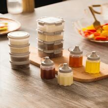 4pcs Japanese Style Mini Portable Sauce Bottles, Salad Sauce & Ketchup Condiment Containers, Plastic Squeeze Seasoning Bottles