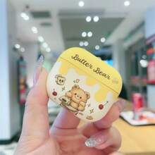 Cute Butter Bear Design Silicone Protective Case Compatible With Apple 4, Pro 2, 3, Pro, Gen 2/Gen 3, Wireless Earphone Accessories