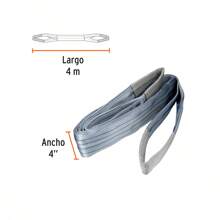 Eslinga de poliéster, ojo a ojo, 4" x 4 m, Truper - Gris - Ver 2