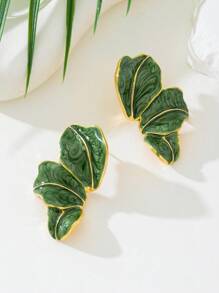 1 Pair Vibrant Colorful Summer Dopamine Inspired Half Flower Drop Earrings For Women