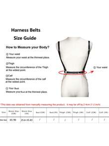 1 件 - 女士性感内衣配饰黑色 PU 皮革链带哥特式身体链吊带适合日常穿着服装配饰 - 黑色 - 查看 6