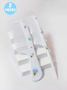 3pcs/2pcs Cartoon Hair Comb Set - Wet And Dry Combing And Styling Brush For All Hair Types, Durable ABS Plastic Handle, Perfect Gift Choice(Purple Unicorn Comb Pattern Random)