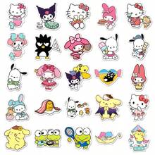 Sanrio 50 piezas Pegatinas surtidas de Sanrio, dibujos animados lindos, a prueba de agua, decorativas para papelería