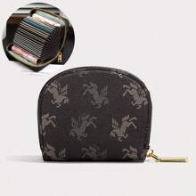 1pc Unicorn High-End Fashion Card Wallet With Multiple Card Slots, Large Capacity Driver's License Card Holder, Brown Wallet, Beige Wallet, Men's Wallet, Women's Wallet, Zipper Leather, Waterproof, Easy To Clean, Portable, Travel Accessories - Multicolor - View 11