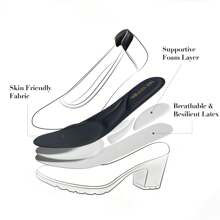Wide Fit Women's Chunky Low Block Heels Work Pumps Comfortable Casual Round Closed Toe Dress Wedding Shoes - Black - View 5